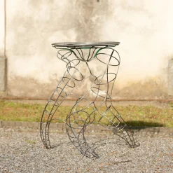 Mr Joe Metal High Table with Murano Glass Top