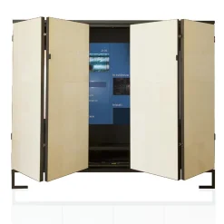 Ms. Chang Dark Oak And Leather-Parchment Cabinet