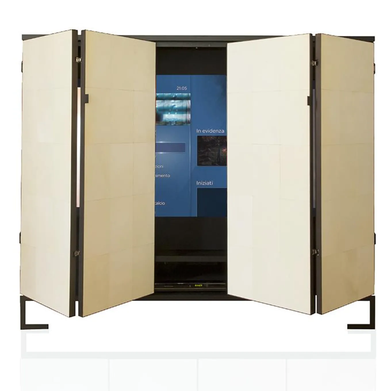 Ms. Chang Dark Oak And Leather-Parchment Cabinet