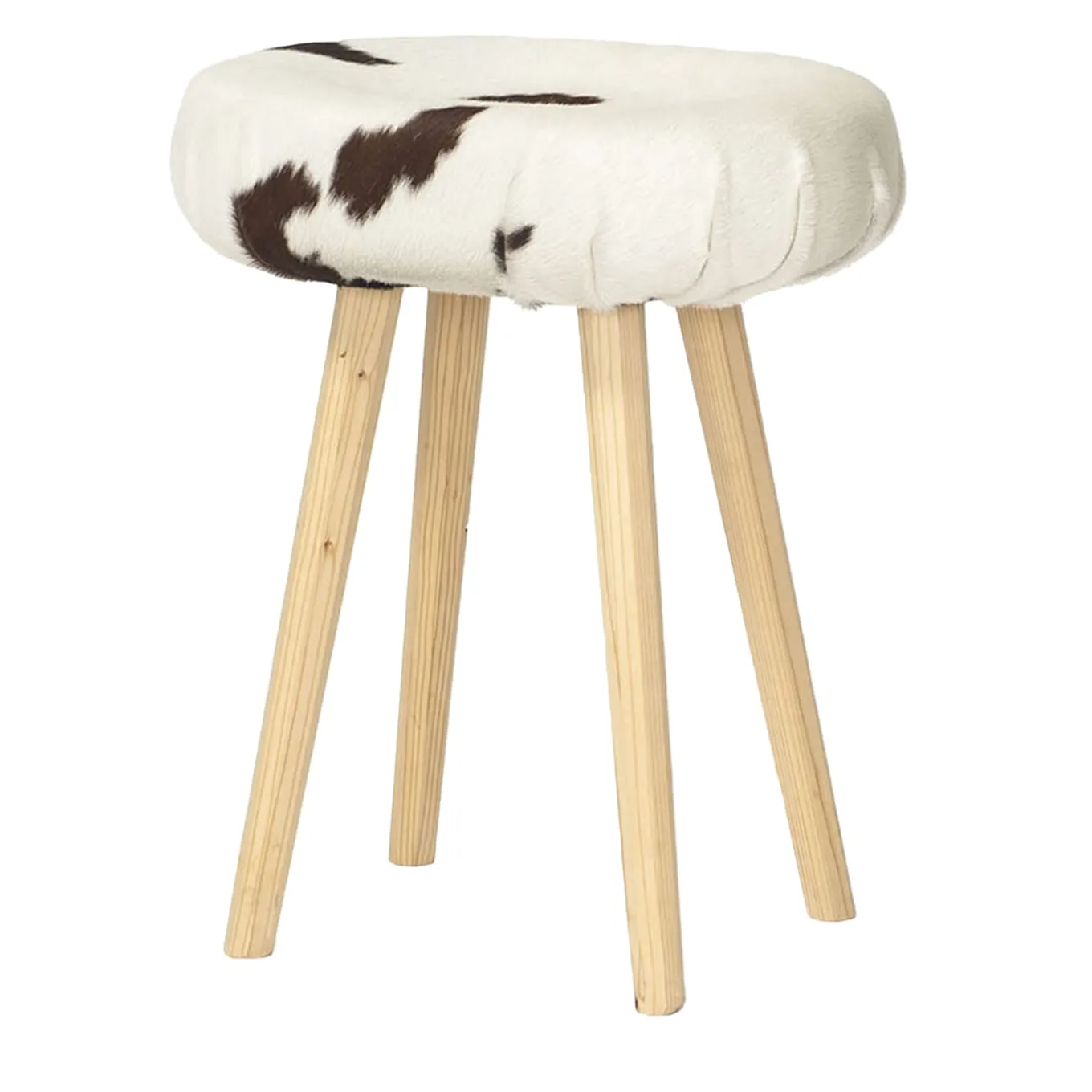 Mucca Octagonal Wood Legs Stool #1