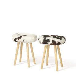 Mucca Octagonal Wood Legs Stool #1