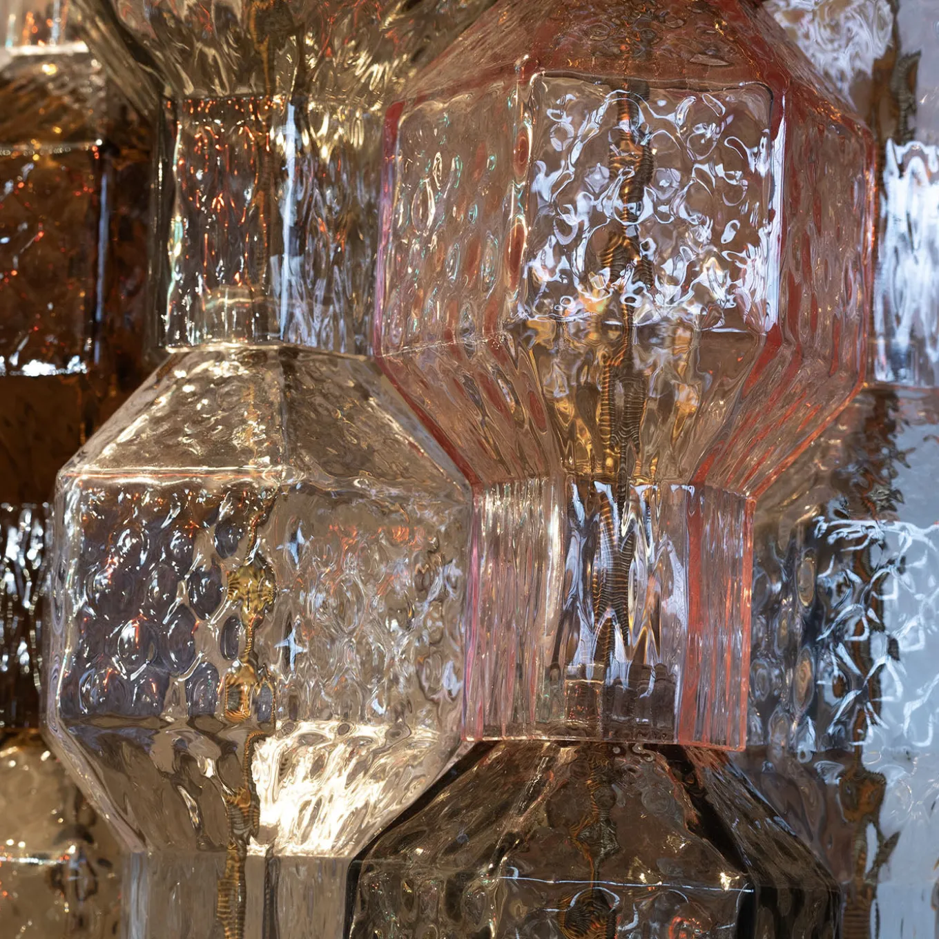 Multicolor Glass with Brass Finish Wall Sconce