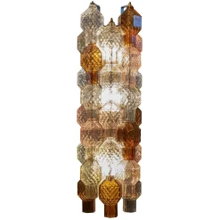 Multicolor Glass with Brass Finish Wall Sconce