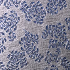 Murcia Rectangular Floral Silvery & Blue Jacquard Cushion