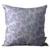 Murcia Square Floral Silvery & Blue Jacquard Cushion