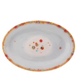 Murrine Gray Oval Rim Serving Platter