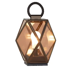 Muse Rechargeable Small Bronzed Outdoor Lantern by Tristan Auer