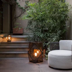 Muse Rechargeable Small Bronzed Outdoor Lantern by Tristan Auer