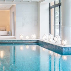 Muse Rechargeable Small White Outdoor Lantern by Tristan Auer