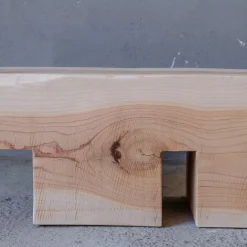 Mykonos Undercut Natural Finish Cedar Wood Bench