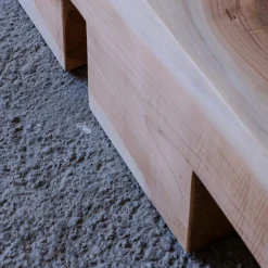 Mykonos Undercut Natural Finish Cedar Wood Bench