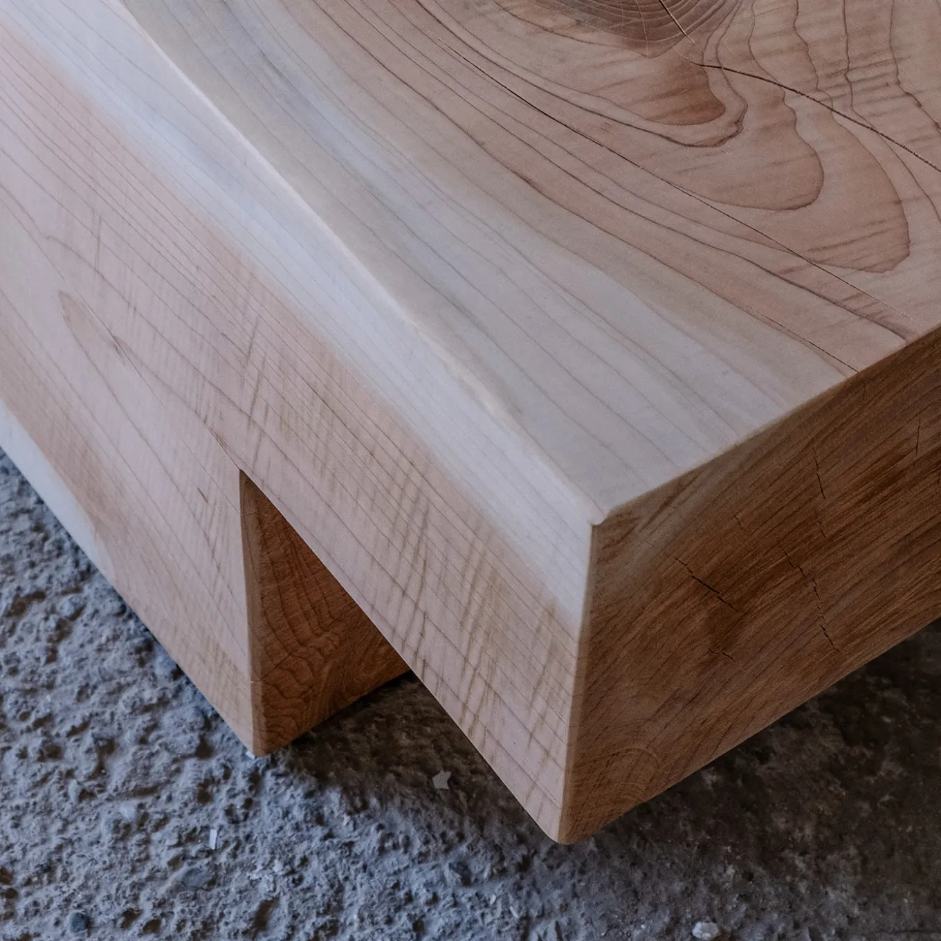 Mykonos Undercut Natural Finish Cedar Wood Bench