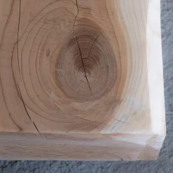 Mykonos Undercut Natural Finish Cedar Wood Bench