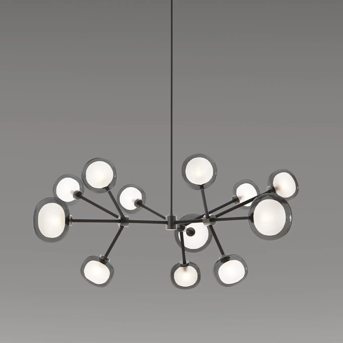 Nabila 12-light Smoky Glass Chandelier by Corrado Dotti