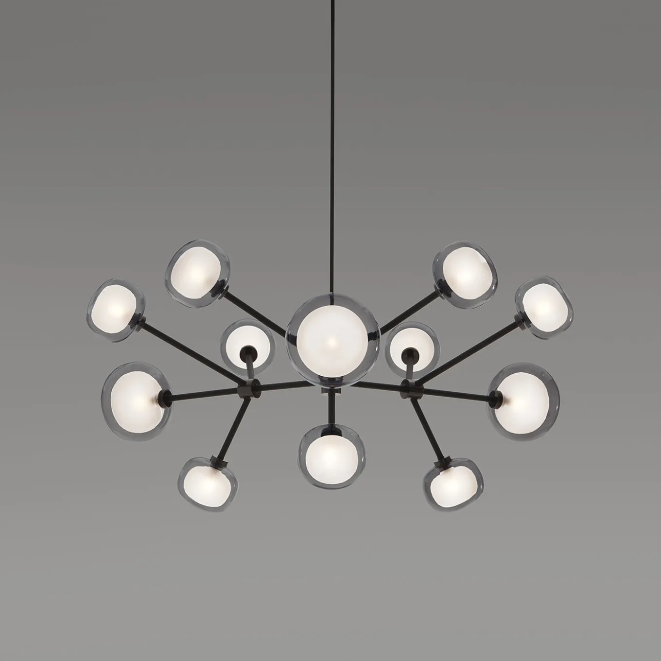 Nabila 12-light Smoky Glass Chandelier by Corrado Dotti