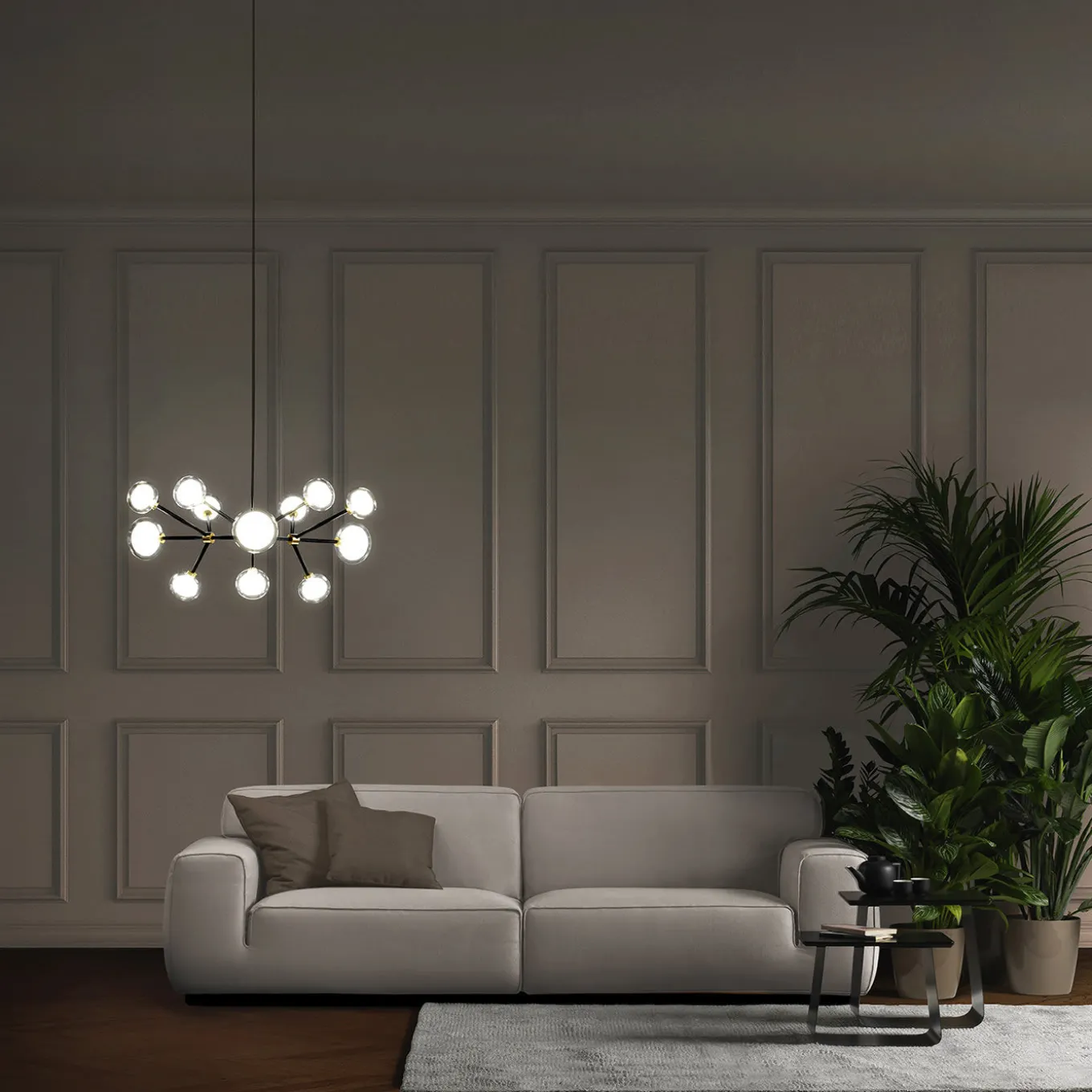 Nabila 12-Light Transparent Glass Chandelier by Corrado Dotti