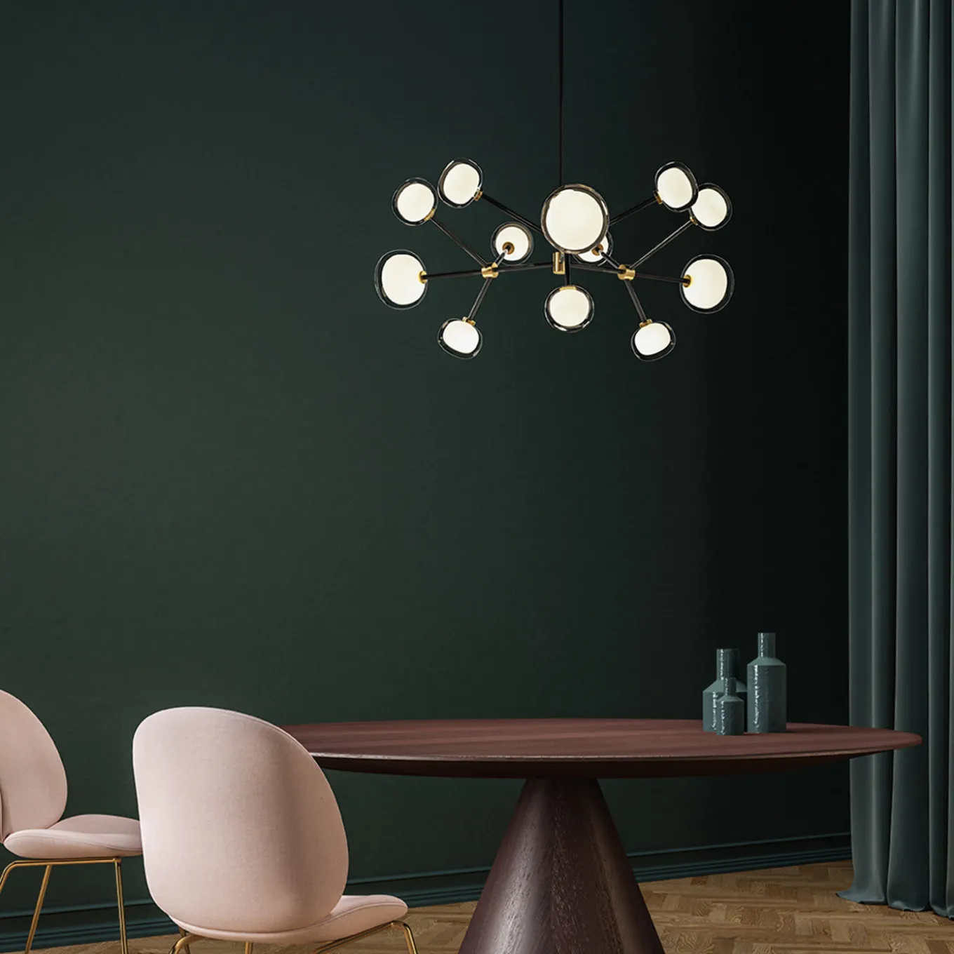 Nabila 12-Light Transparent Glass Chandelier by Corrado Dotti