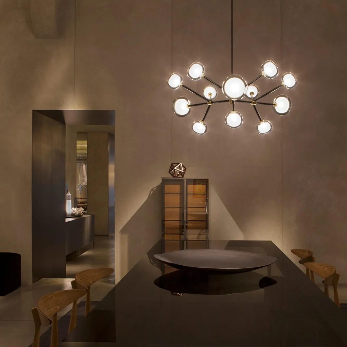 Nabila 12-Light Transparent Glass Chandelier by Corrado Dotti