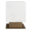 Nahul Calacatta White Marble With Metal Base Side Table