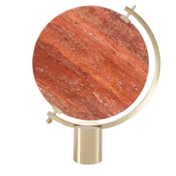 Naia Tabletop Mirror in Red Travertine Marble by CTRLZAK