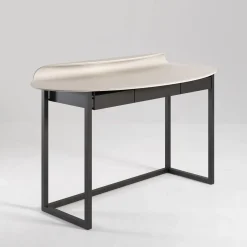 Nakamura Soul White And Black Matte Metal Desk With Drawers