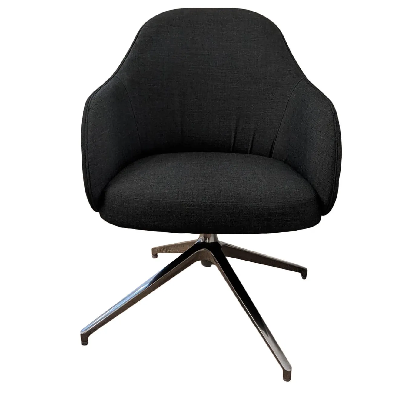 Nantes Dark Gray Swivel Armchair by Balutto Associati