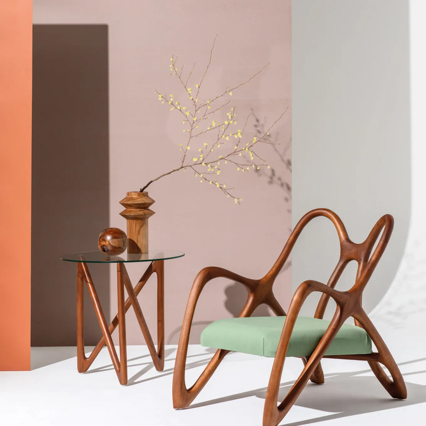 Nanto green Wood Outdoor Lounge armchair