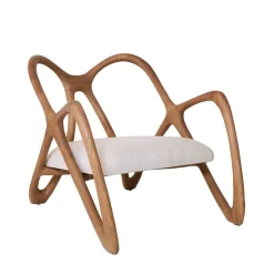 Nanto White Wood Outdoor Lounge Armchair