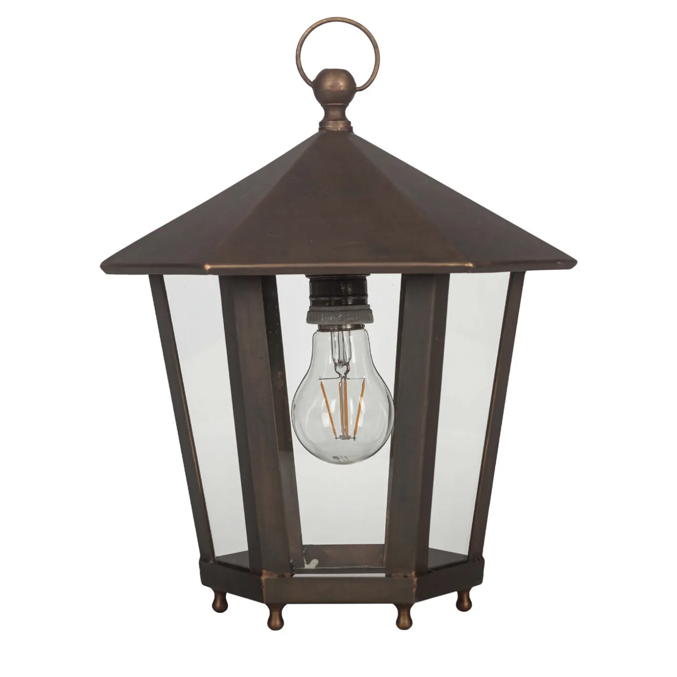 Natalia Hexagonal Burnished Brass Lantern