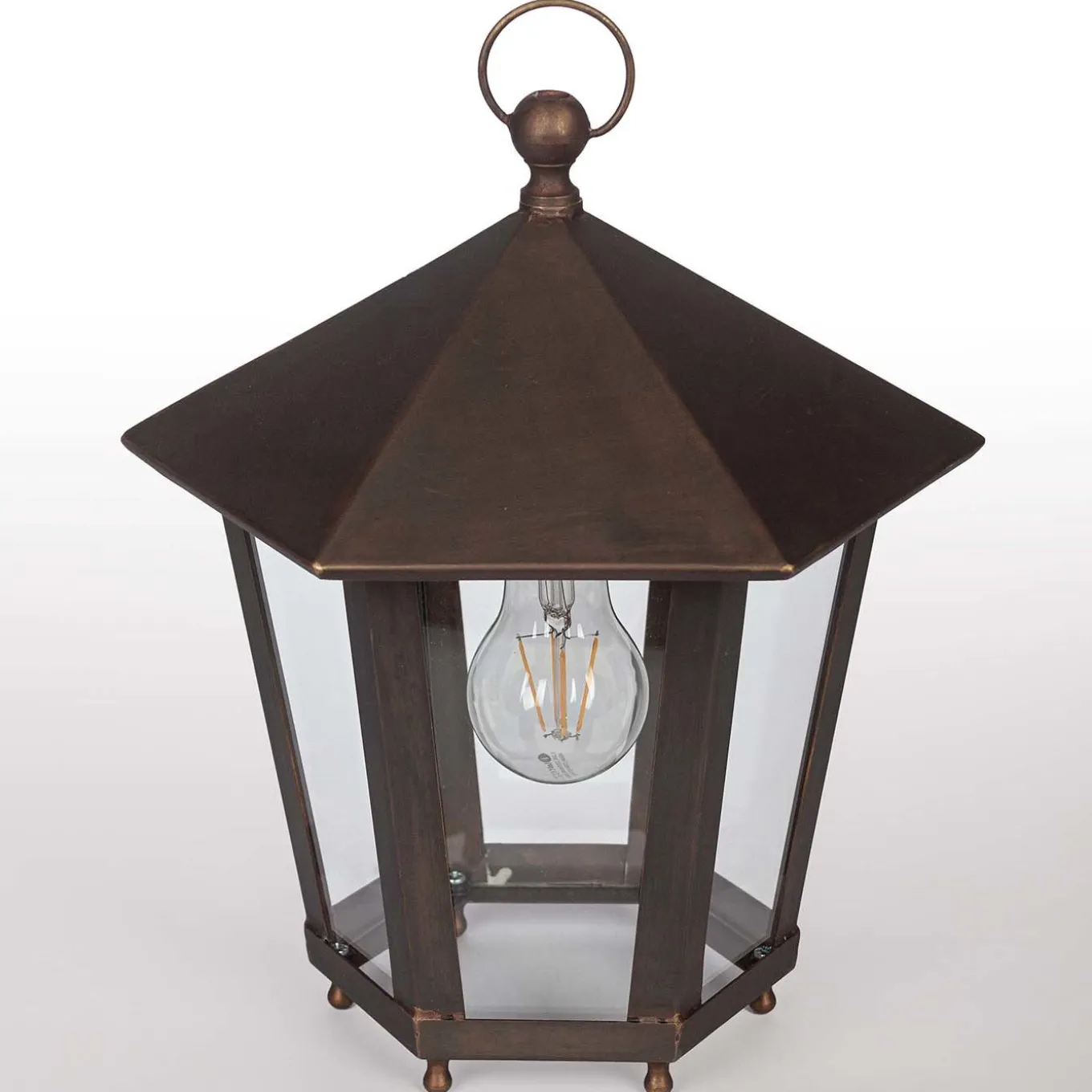 Natalia Hexagonal Burnished Brass Lantern