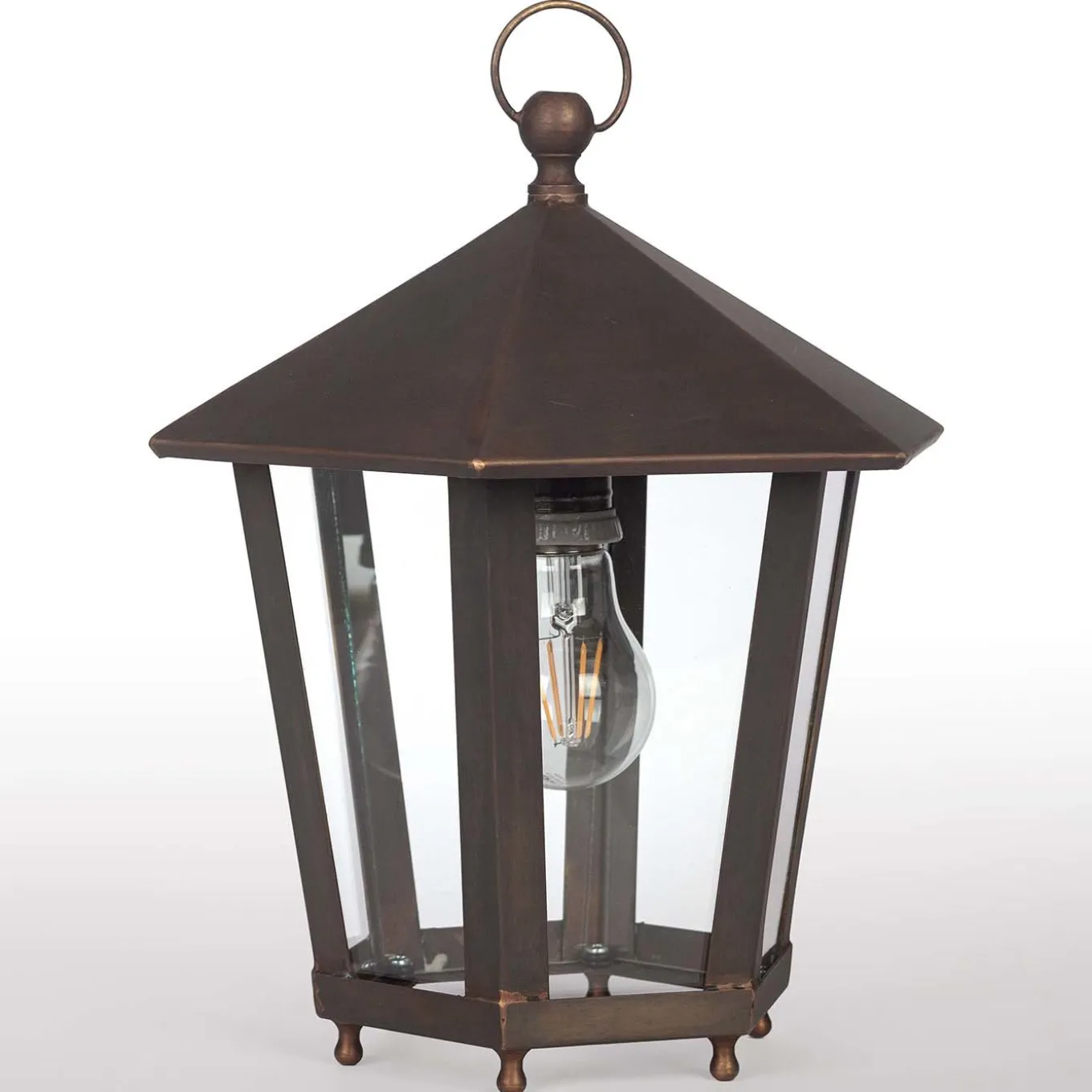 Natalia Hexagonal Burnished Brass Lantern