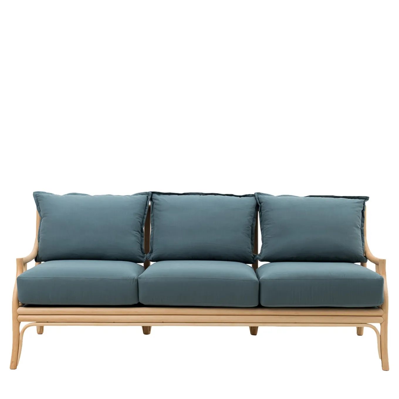Natalie 3-Seater Teal Rattan Sofa