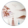 Natsumi Set of 2 Porcelain Bread Plates with japanese scene #4