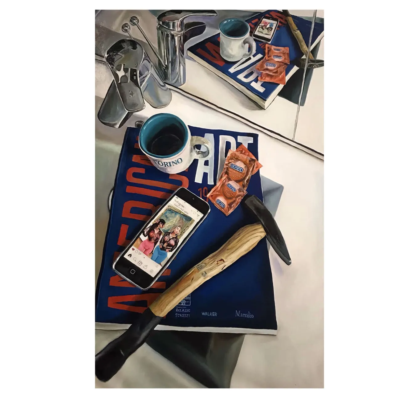 Natura Polychrome Oil on Canvas Painting #4