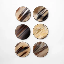 Natural Horn Coasters 6 pcs