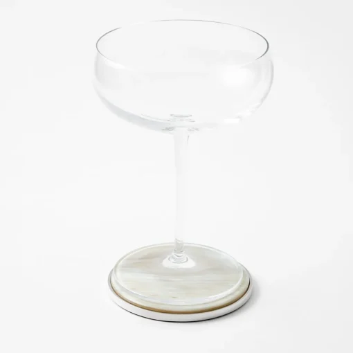 Natural White Blond Horn Coasters 6 pcs