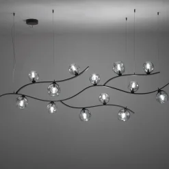 Nature Chandelier with Fumé Glasses