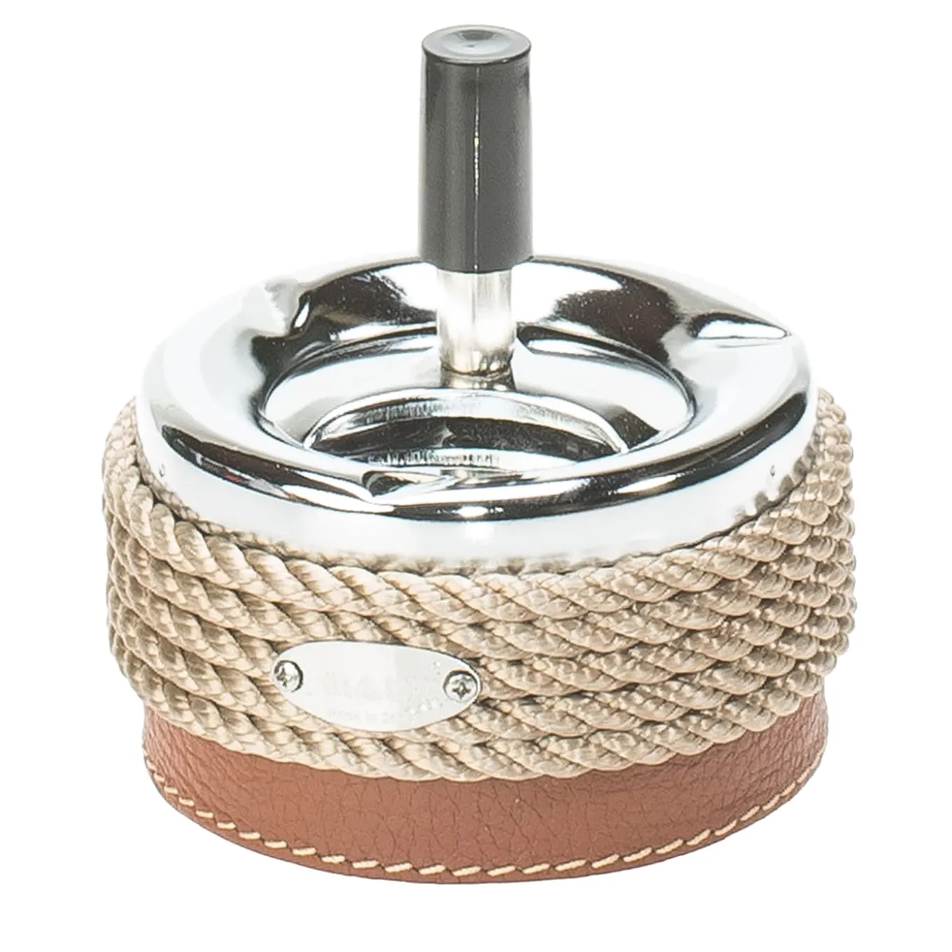 Nautical-Inspired Brown Indoor Metal & Aluminum Ashtray