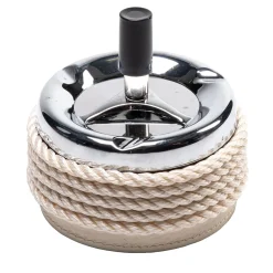 Nautical-Inspired White Indoor Metal & Aluminum Ashtray