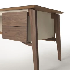 Naviglio Leather-Covered Wooden Desk