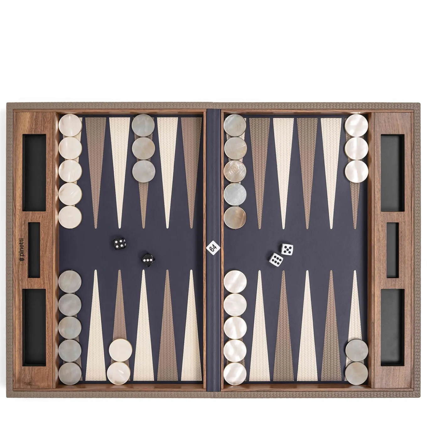 Navy Blue and Dove Gray Backgammon Board Game