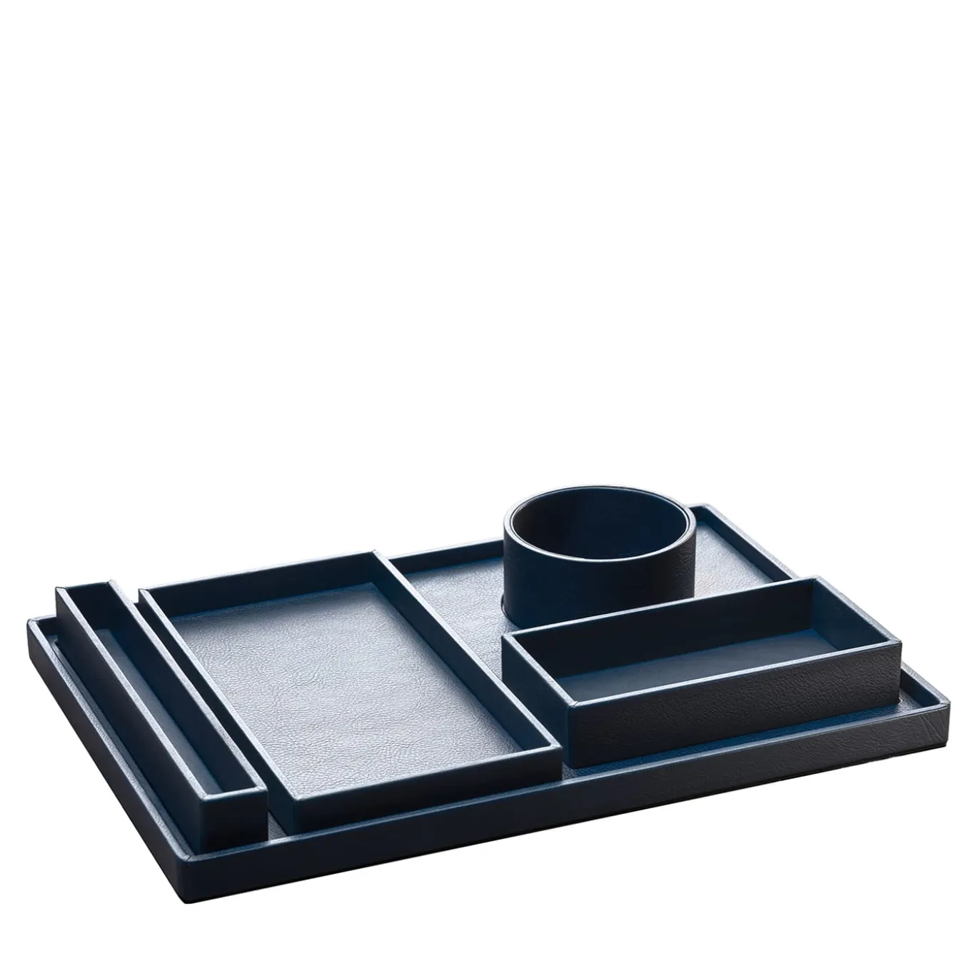 Navy Blue Leather Canteen Tray 02 by Shawn Henderson