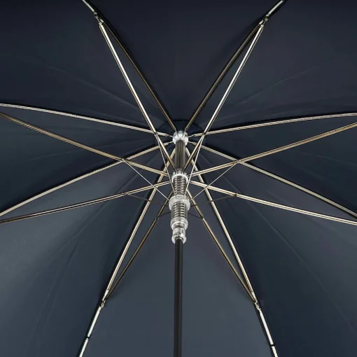 Navy Umbrella with Silver Eagle Handle
