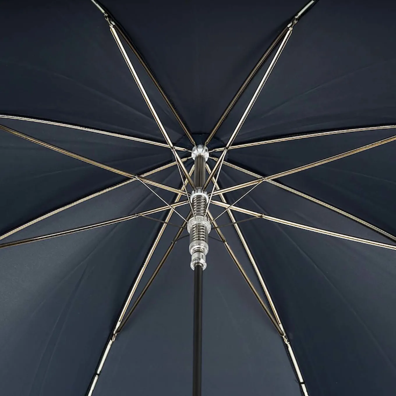 Navy Umbrella with Silver Eagle Handle