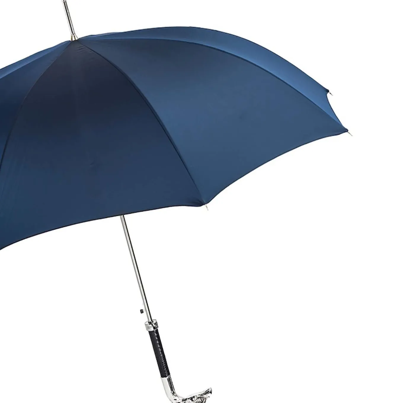 Navy Umbrella with Silver Eagle Handle