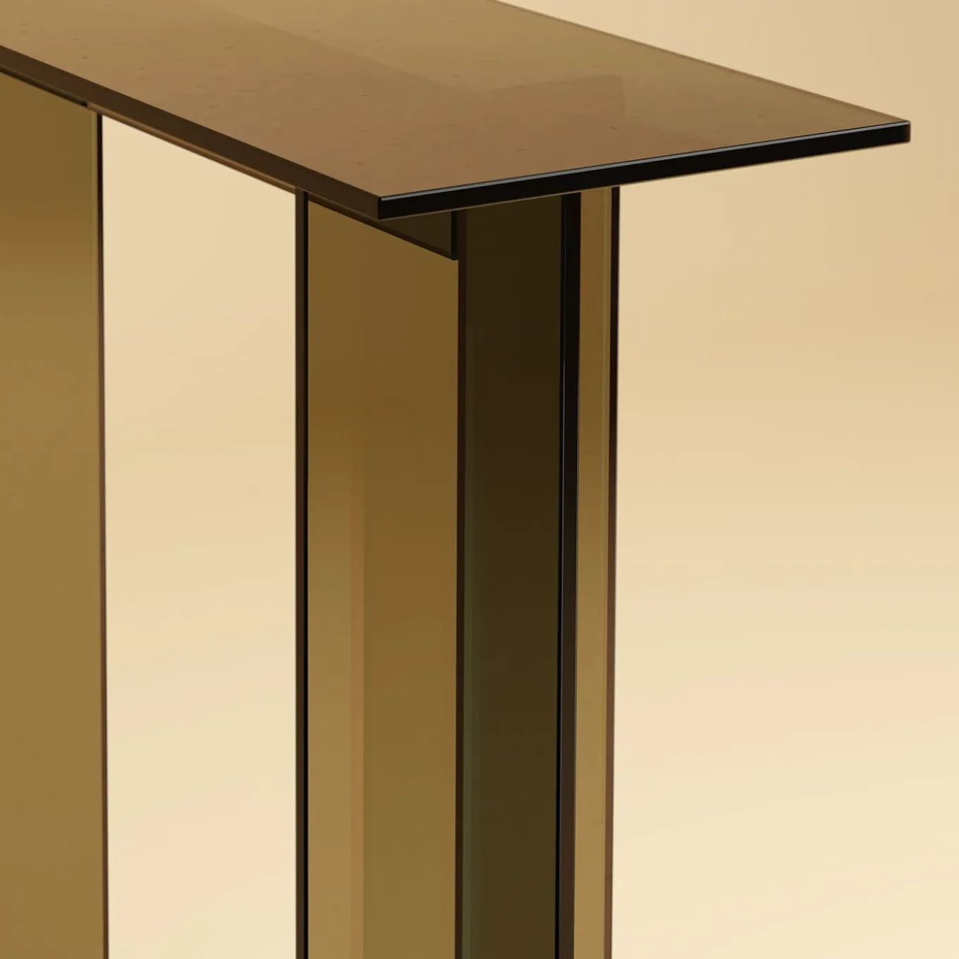 Naz Bronze Finish Glass Console