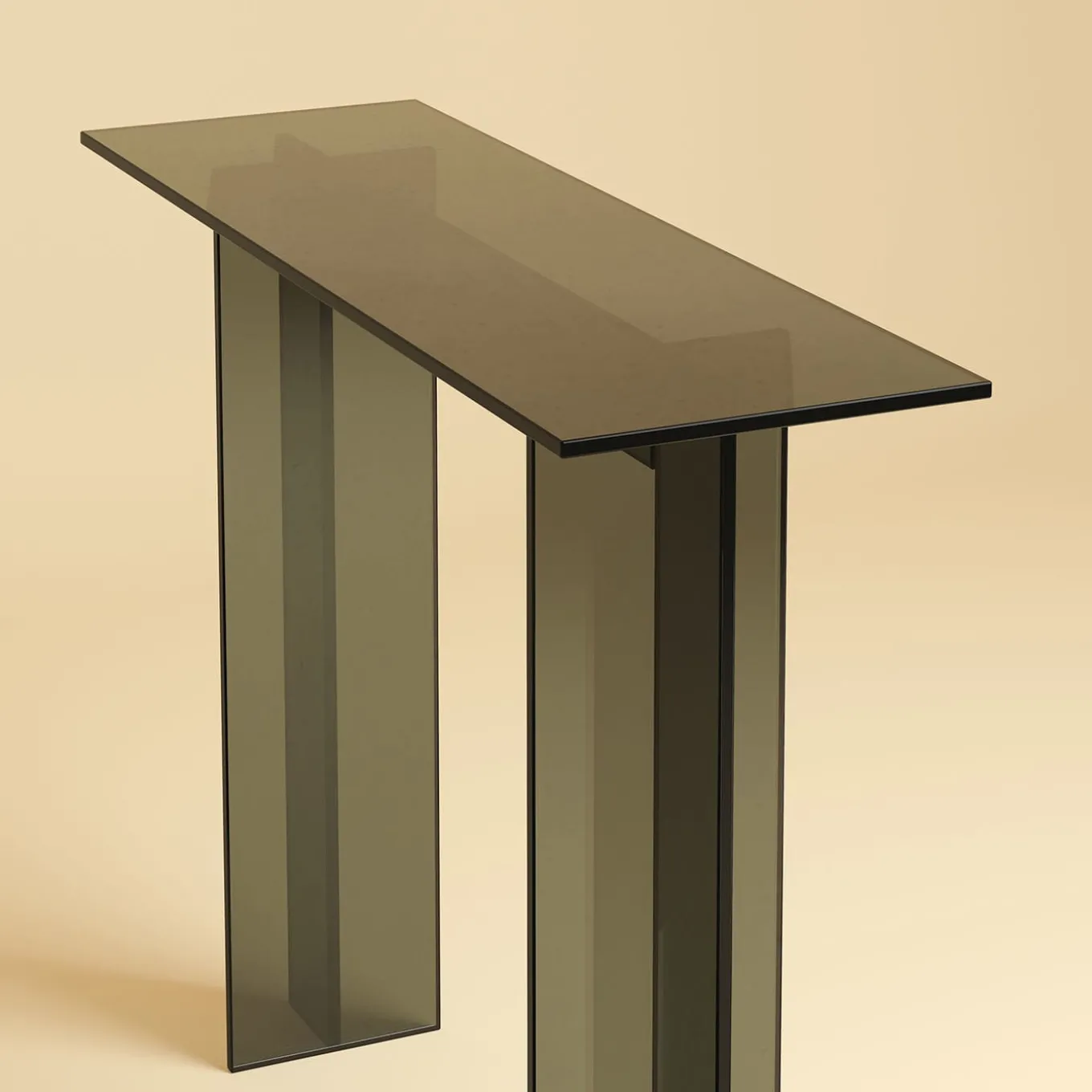 Naz Smoked Finish Glass Console