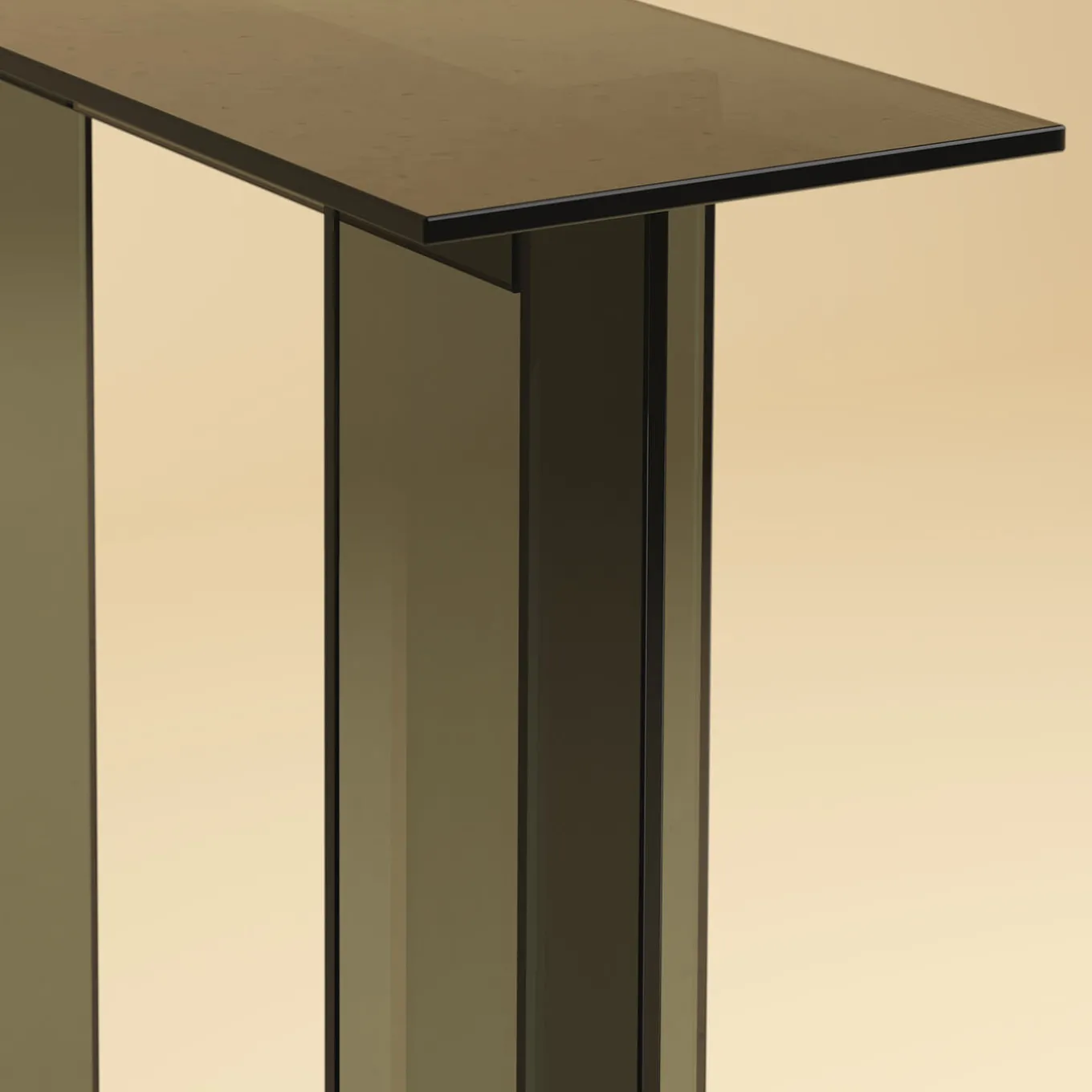 Naz Smoked Finish Glass Console