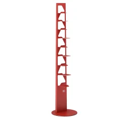 Neanderthal 9-Shelf Freestanding Red Bookcase by Franco Poli