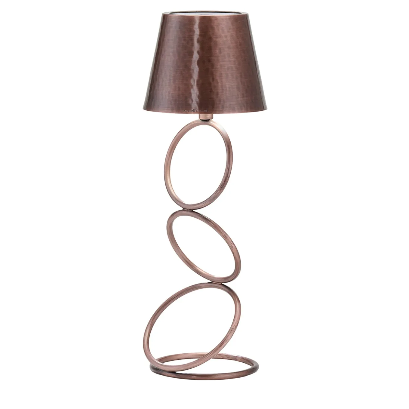 Nembus Rings Antiqued-Copper Wireless Table Lamp by Harari #1